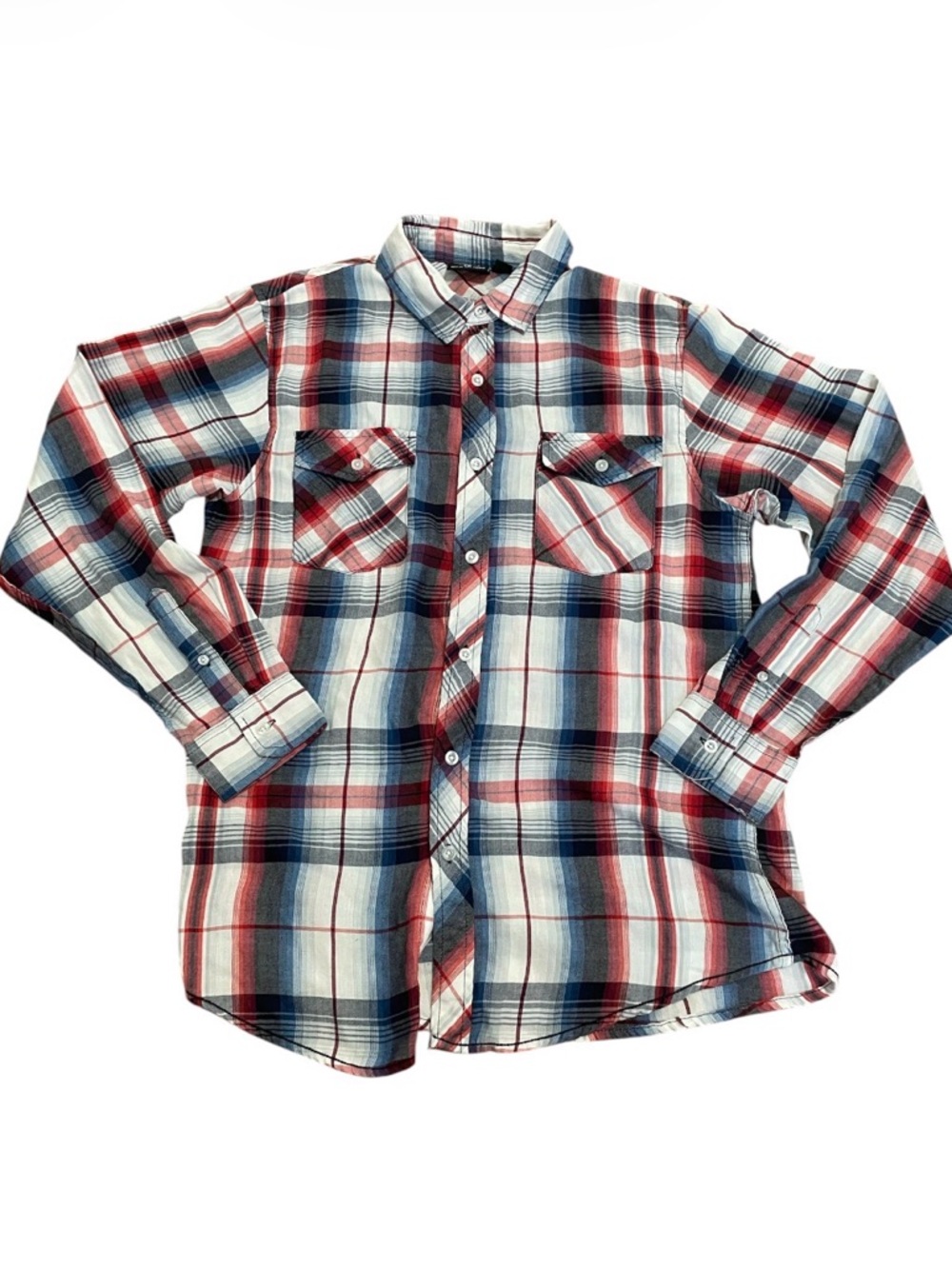 NOTW Red and Blue Plaid Button-Up Shirt